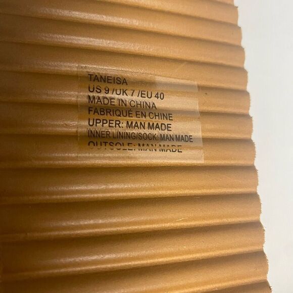 JUST FAB Taneisa Women’s Rusched Strap Wedge Sandal Size 9 Tan - Picture 5 of 12